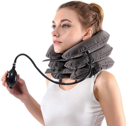 Inflatable adjustable neck brace, home neck decompression neck traction pillow