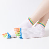 1 Pair Yoga Cotton Socks Anti-Slip Quick-Dry Bandage Girls Ballet Dance Fitness Pilates Breathable Elastic Socks For 35-39 yards