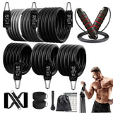 250lbs Resistance Bands Set Fitness Workout Gym Pull Rope Yoga Latex Tube Sports Elastic Booty Bands Exercise Equipment for Home