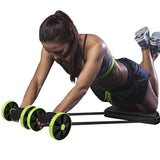 Ab Wheel Roller Sport Bodybuilding Revoflex Xtreme Dobule Wheels AB Roller Pull Rope Abdominal Trainer Gym Equipment Abs Trainer